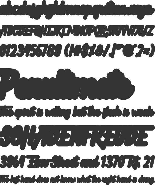 Hellytail Shadow font preview