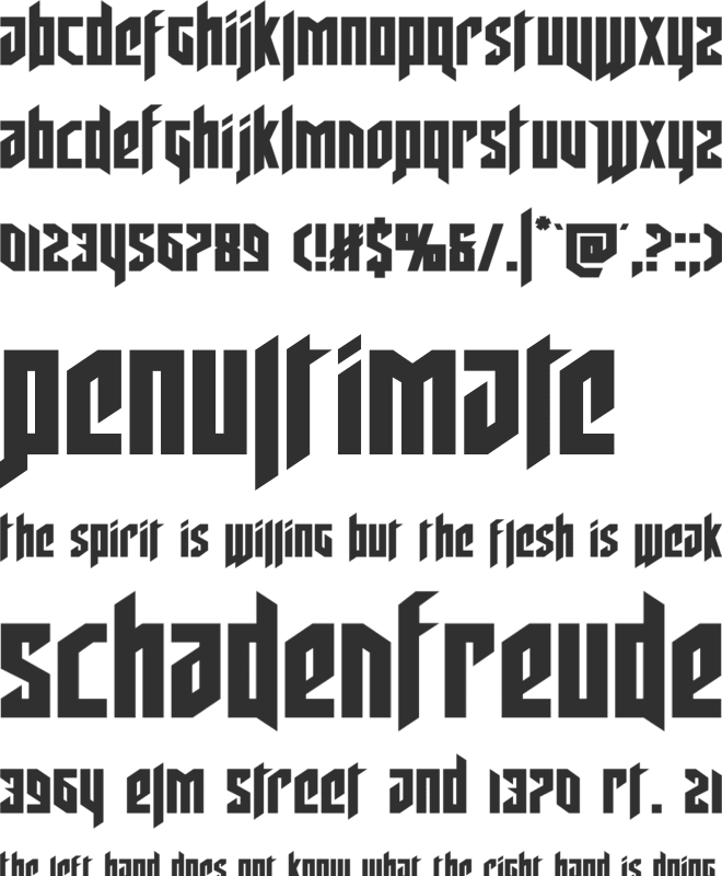 Deathshead font preview