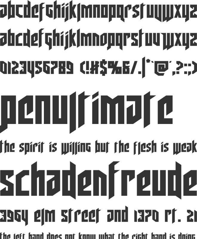 Deathshead font preview