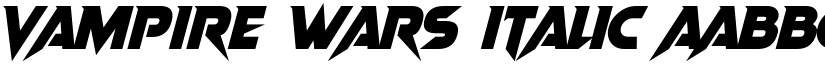 Vampire Wars Italic font