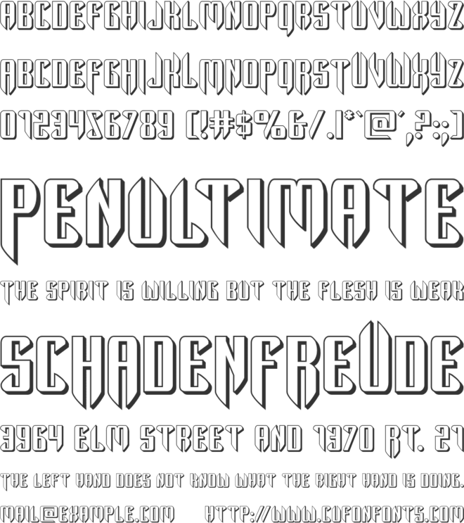 The Immortal 3D font preview