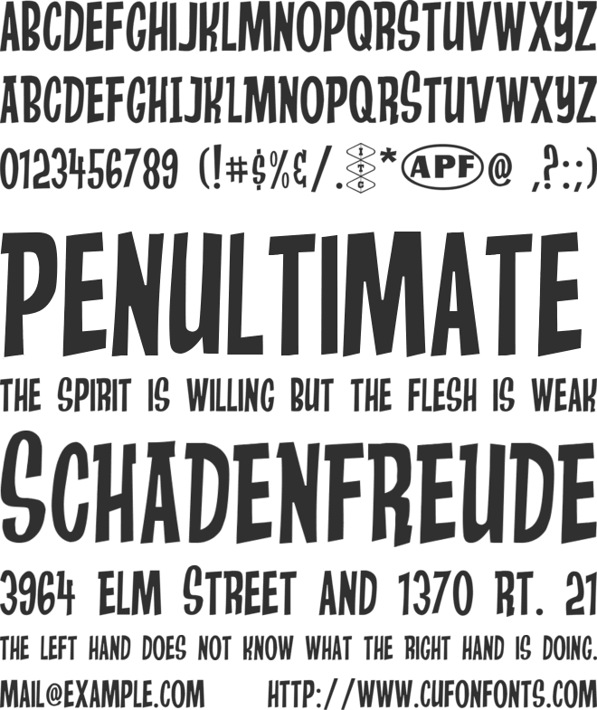 Anderson Stingray font preview
