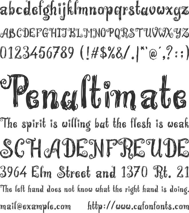Wonderland Scratch font preview