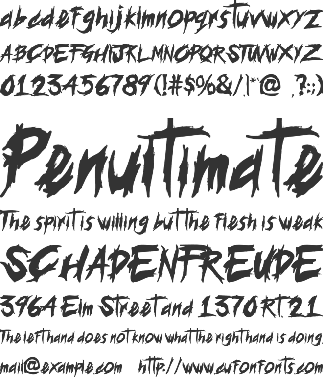 HisteriA font preview