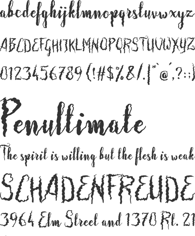 Frizzy Bella font preview