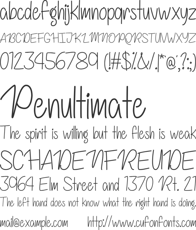 Never Ever font preview