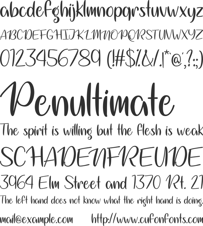 Magical Night font preview