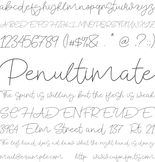 Blue Fonte font preview