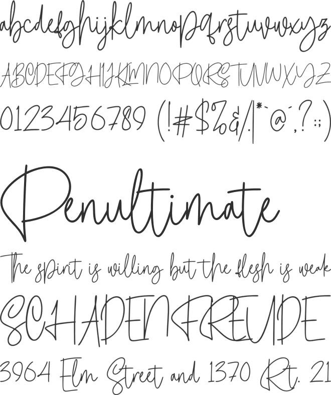 Calledliner font preview