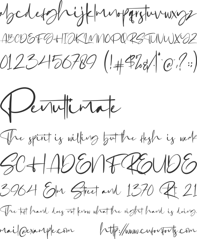 Gabrialle font preview