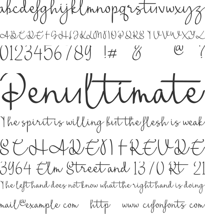 Warsini font preview