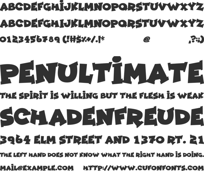 Zombie Night font preview