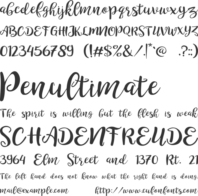 Velosia font preview