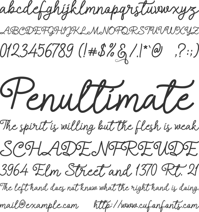 Alledahe font preview
