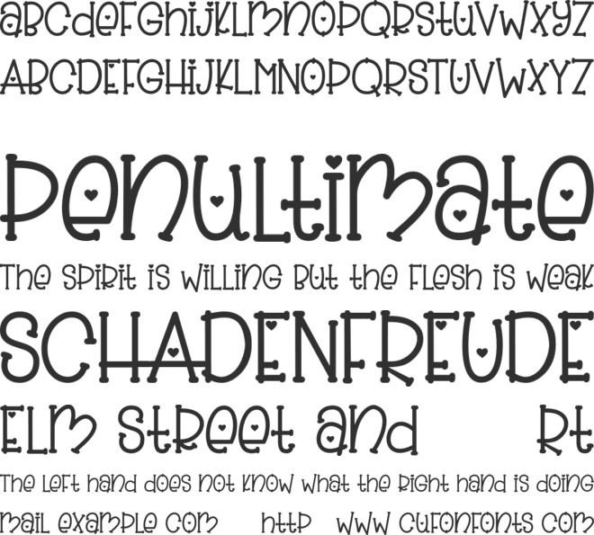 Slinky Bear PERSONAL USE font preview