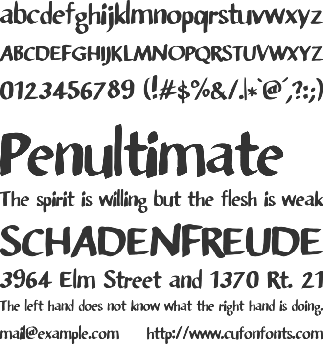 Sansandre_Script font preview