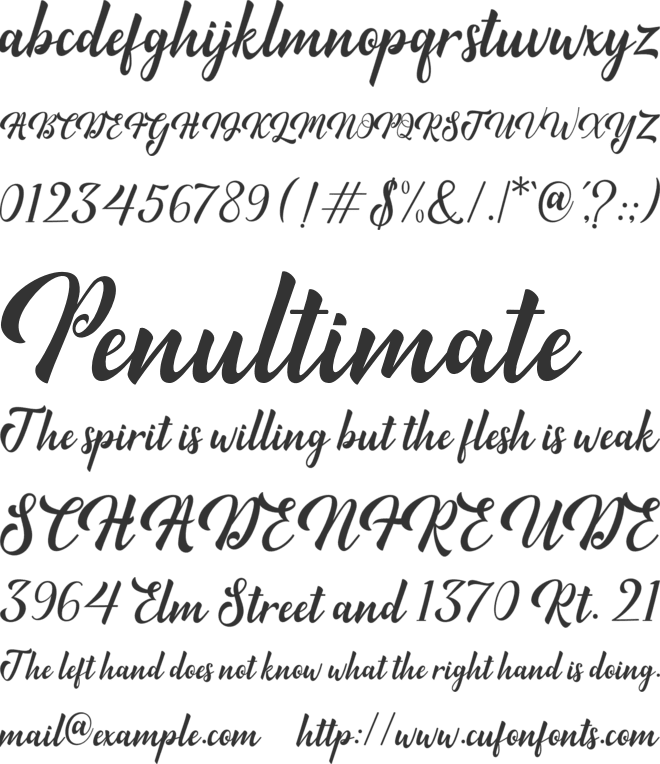 Minthas font preview