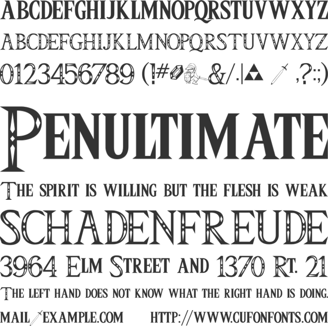 Triforce font preview