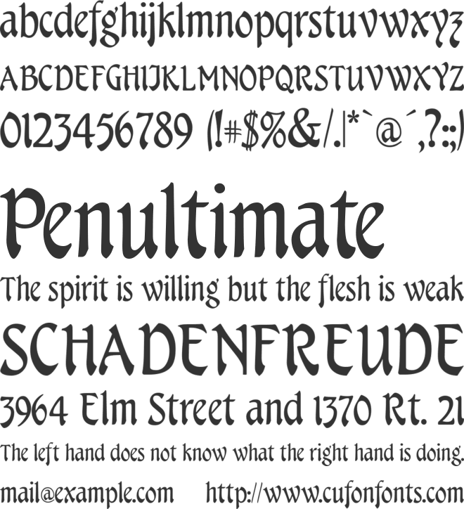 Menuetto font preview