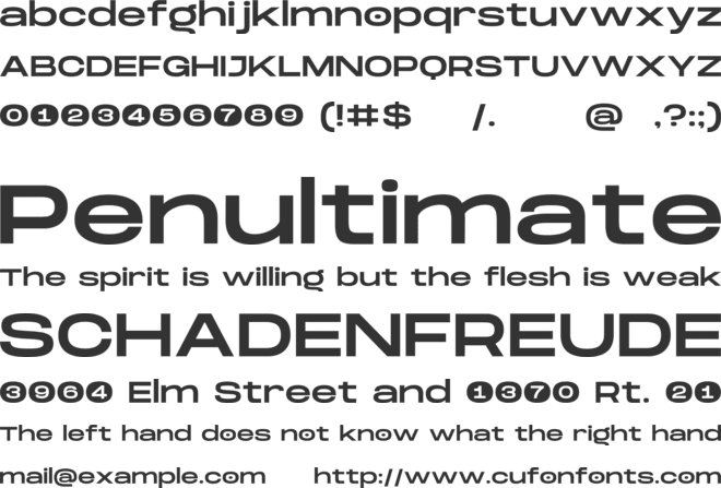 Dreadnoughtus font preview