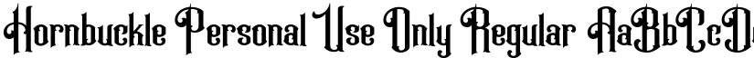 Hornbuckle Personal Use Only Regular font