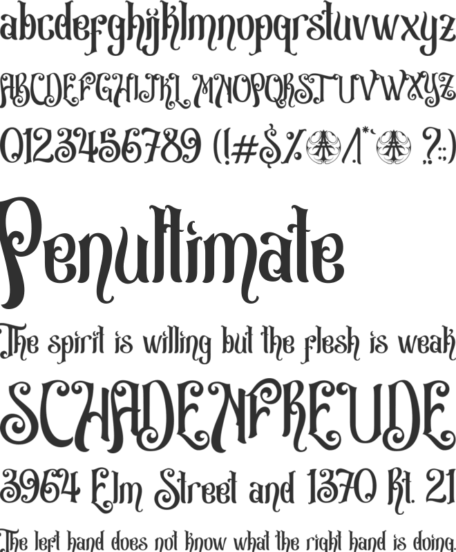 Avarta Cadavra Personal Use Only font preview