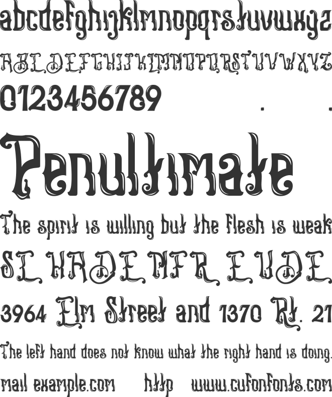 Stangbunder font preview