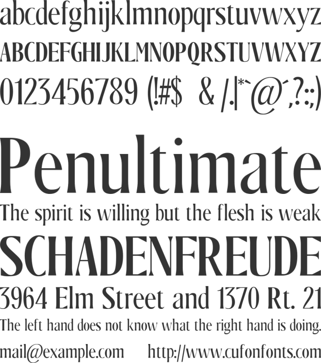 Vainilla font preview