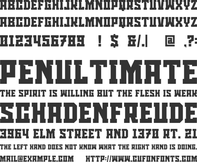 TRABASH font preview