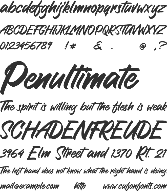 Greattong Brush font preview