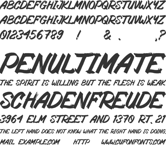 Rostering Brush font preview