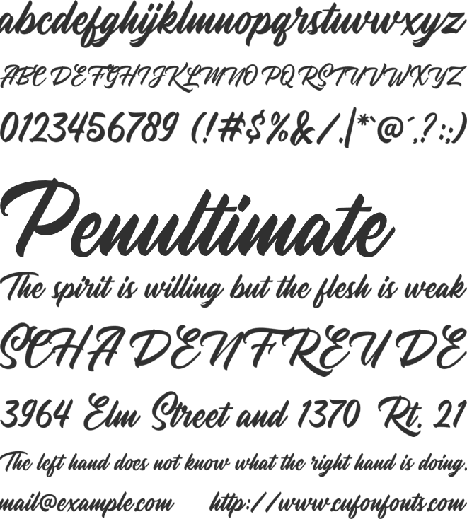 Youther Script font preview