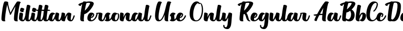 Milittan Personal Use Only Regular font