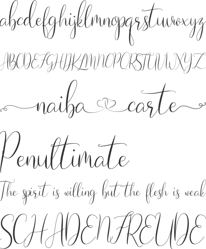 Naibacarte font preview