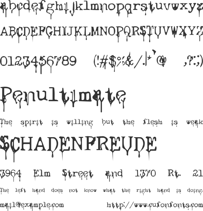 Nasal Drip font preview