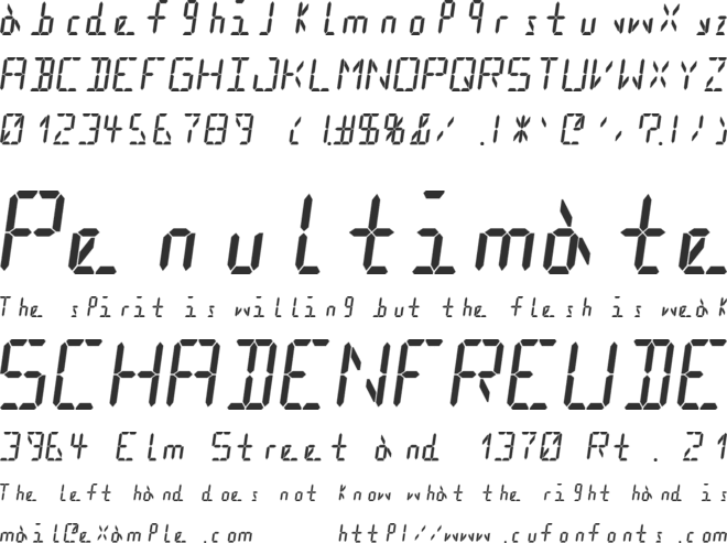 AlphaNum 16Seg font preview