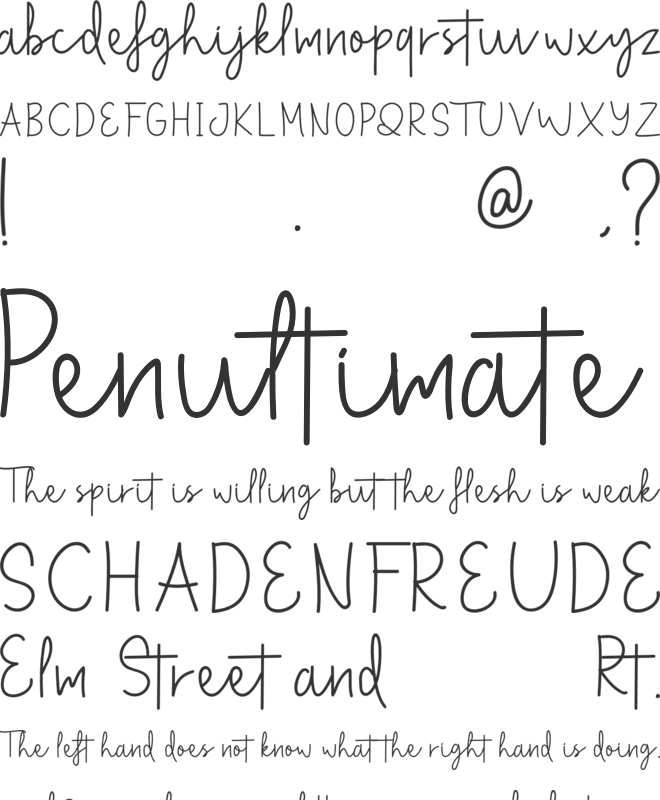 Something Well font preview