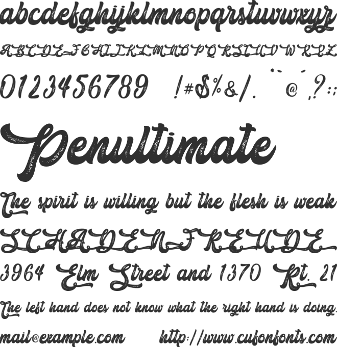 Antique Cherry - Personal Use font preview