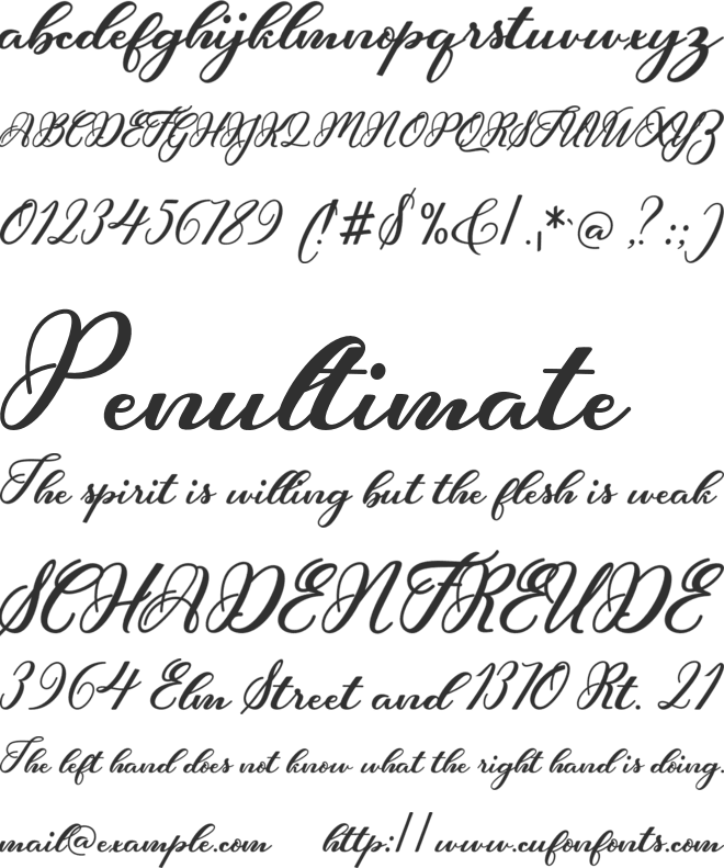 Hunkydory font preview