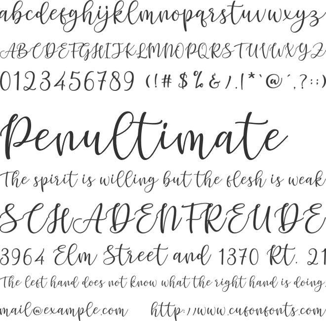 Hello Grizelle font preview