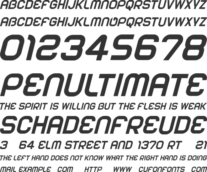 CF Saturn 21 PERSONAL font preview