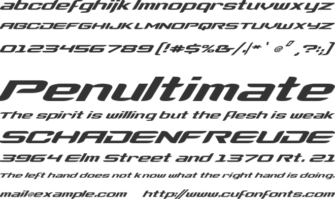 Super Air Ben font preview