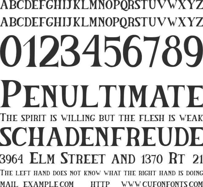 The Salvator font preview