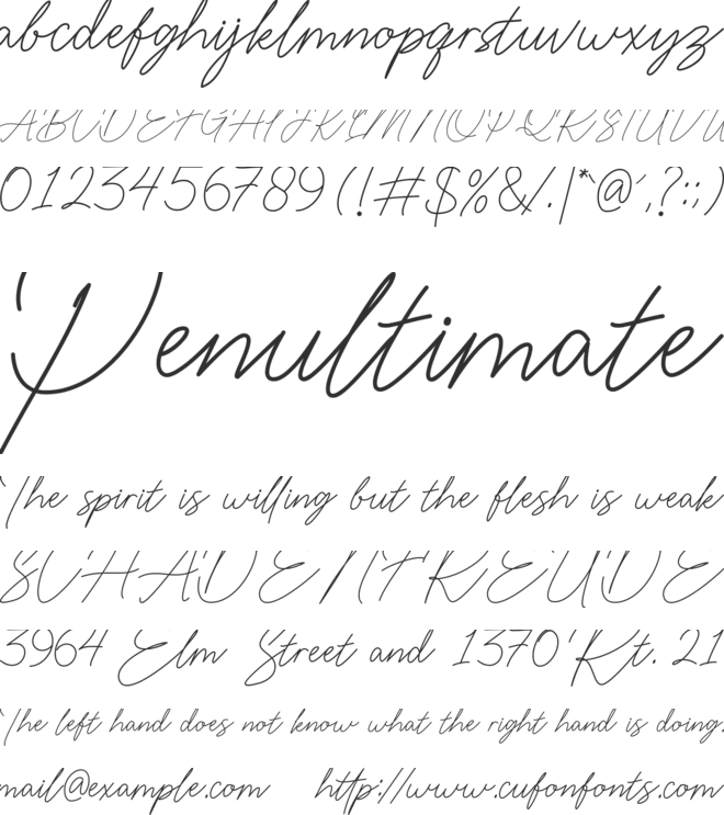 Ophelie font preview