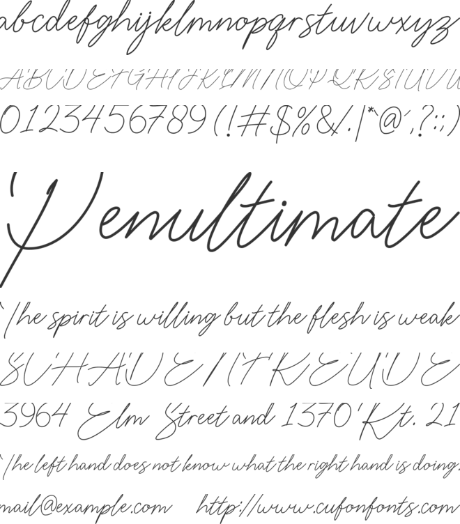 Ophelie font preview