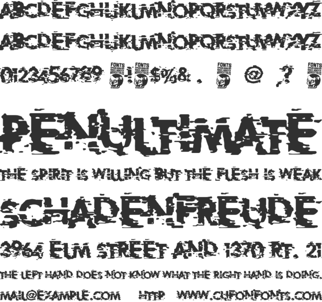 Extreme Glitch font preview