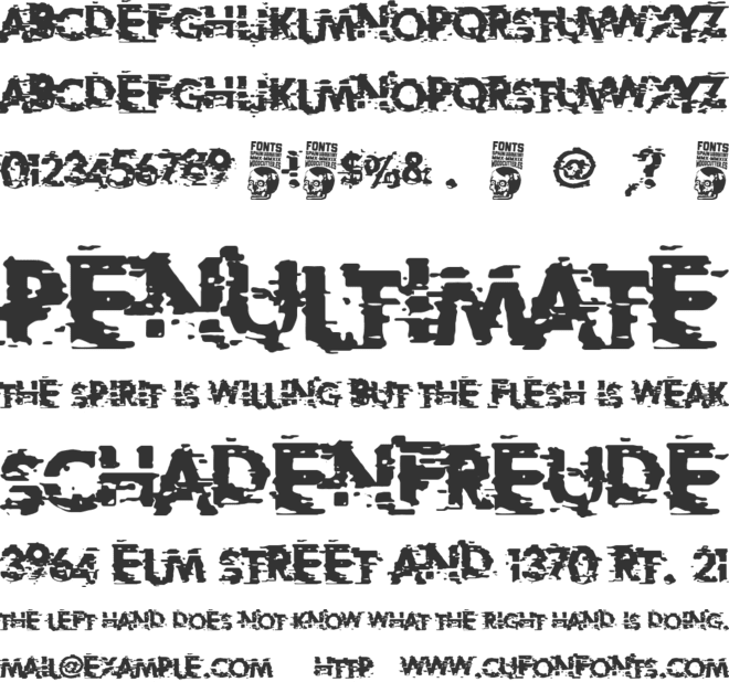 Extreme Glitch font preview
