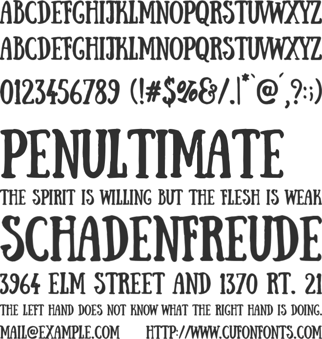 Simulacro font preview