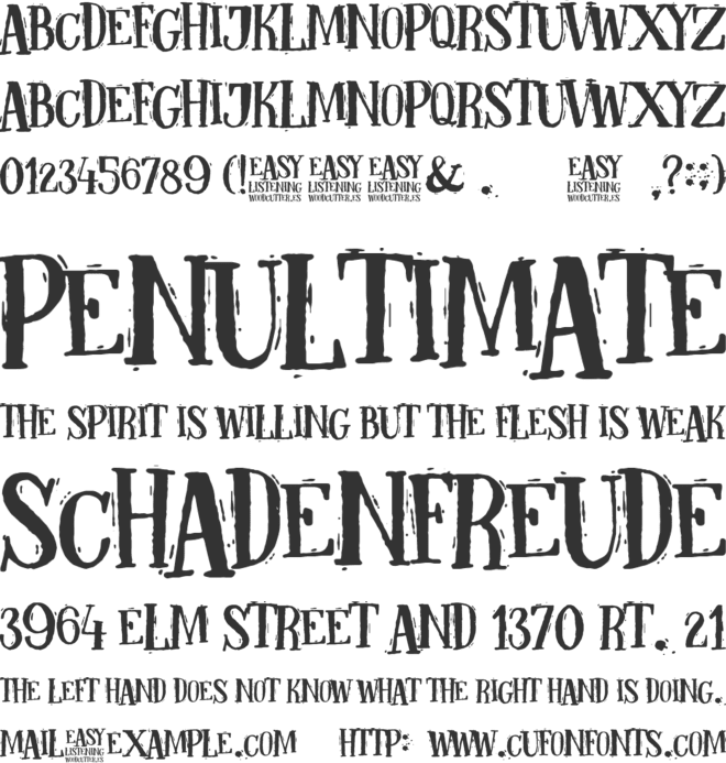 Easy listening font preview