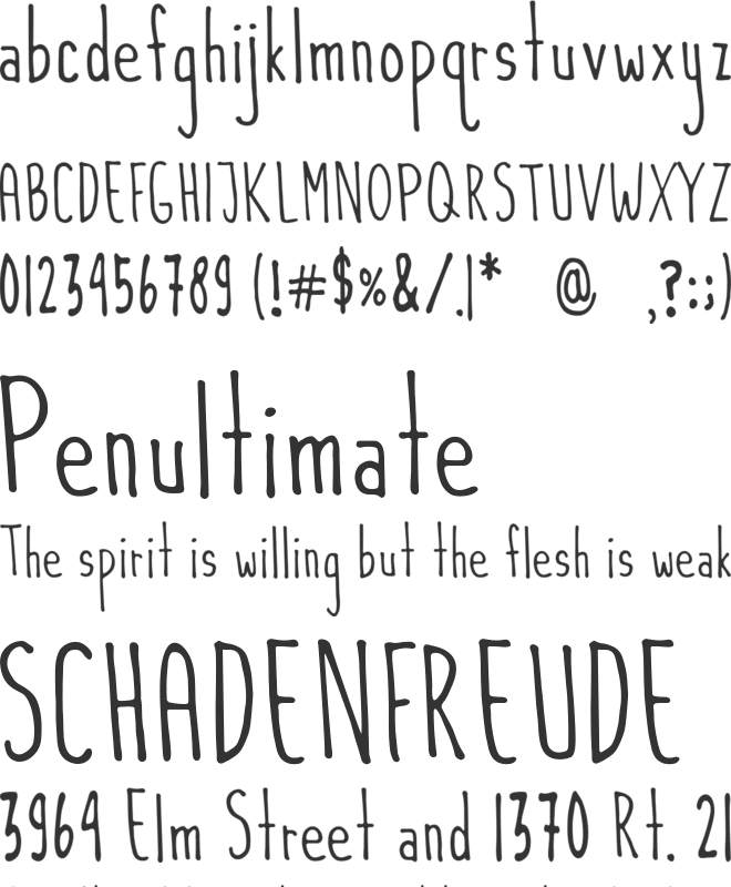 Flamingos font preview